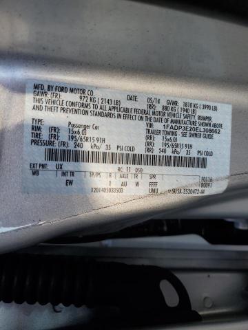 Photo 10 from auction – 2014 FORD FOCUS S with VIN 1FADP3E20EL308662