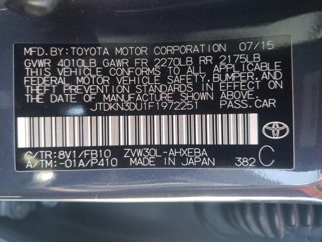 Photo 10 from auction – 2015 TOYOTA PRIUS with VIN JTDKN3DU1F1972251