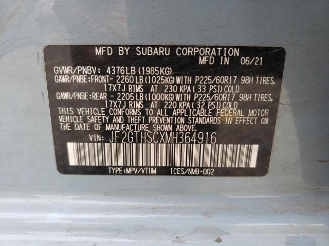 Photo 10 from auction – 2021 SUBARU CROSSTREK with VIN JF2GTHSCXMH364916