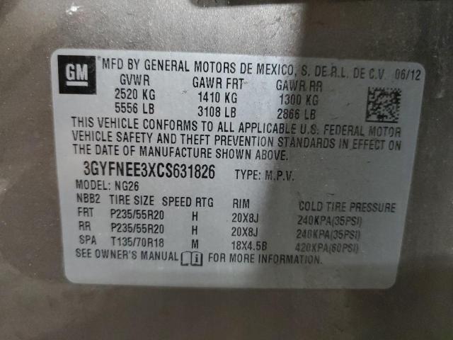Photo 10 from auction – 2012 CADILLAC SRX PERFOR with VIN 3GYFNEE3XCS631826