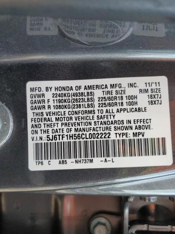 Photo 10 from auction – 2012 HONDA CROSSTOUR with VIN 5J6TF1H56CL002222