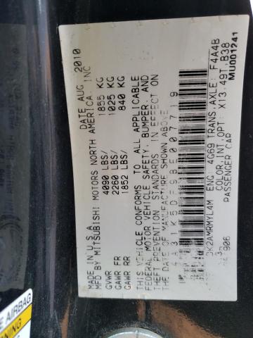 Photo 10 from auction – 2011 MITSUBISHI ECLIPSE GS with VIN 4A31K5DF9BE007719
