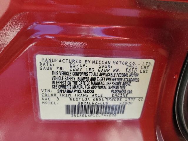 Photo 10 from auction – 2012 NISSAN SENTRA 2.0 with VIN 3N1AB6AP1CL744228