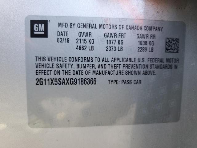 Photo 10 from auction – 2016 CHEVROLET IMPALA LS with VIN 2G11X5SAXG9186366