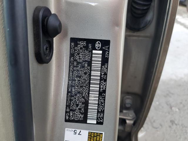Photo 10 from auction – 2008 TOYOTA PRIUS with VIN JTDKB20U783379204