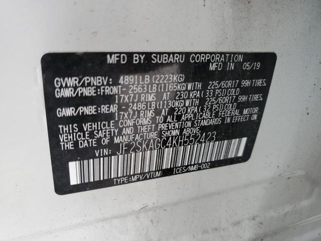 Photo 10 from auction – 2019 SUBARU FORESTER P with VIN JF2SKAGC4KH552423
