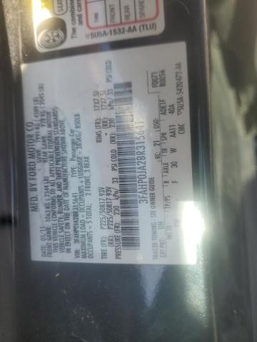 Photo 10 from auction – 2011 FORD FUSION SEL with VIN 3FAHP0JA2BR315641