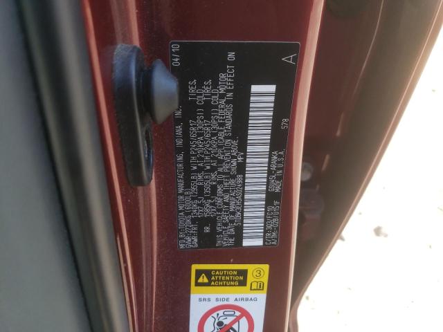 Photo 10 from auction – 2010 TOYOTA HIGHLANDER with VIN 5TDBK3EH5AS024988