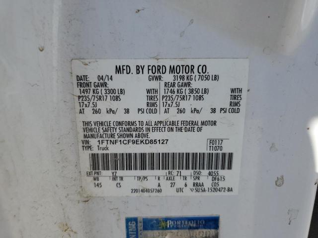 Photo 10 from auction – 2014 FORD F150 with VIN 1FTNF1CF9EKD85127