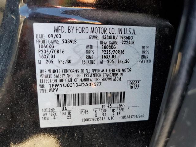 Photo 10 from auction – 2004 FORD ESCAPE XLT with VIN 1FMYU03134DA07577