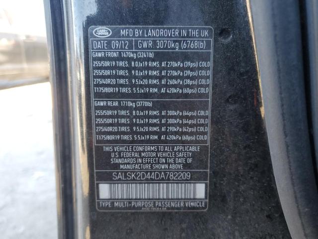 Photo 10 from auction – 2013 LAND ROVER RANGE ROVE with VIN SALSK2D44DA782209