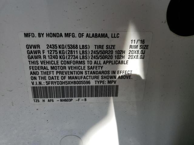 Photo 10 from auction – 2017 ACURA MDX TECHNO with VIN 5FRYD3H5XHB005596