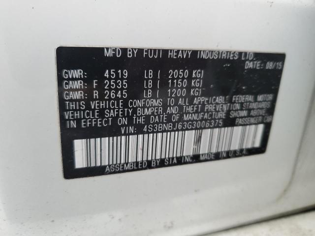 Photo 10 from auction – 2016 SUBARU LEGACY 2.5 with VIN 4S3BNBJ63G3006375