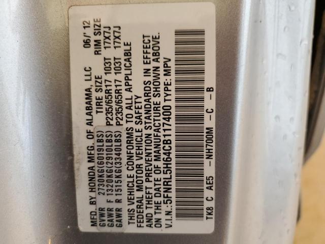 Photo 10 from auction – 2012 HONDA ODYSSEY EX with VIN 5FNRL5H64CB117400