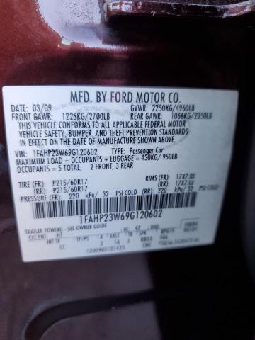 Photo 10 from auction – 2009 FORD TAURUS SE with VIN 1FAHP23W69G120602