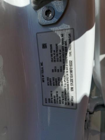Photo 10 from auction – 2021 TESLA MODEL 3 with VIN 5YJ3E1EA1MF019332