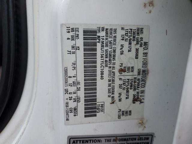 Photo 10 from auction – 2000 FORD EXPEDITION with VIN 1FMRU1561YLC10840