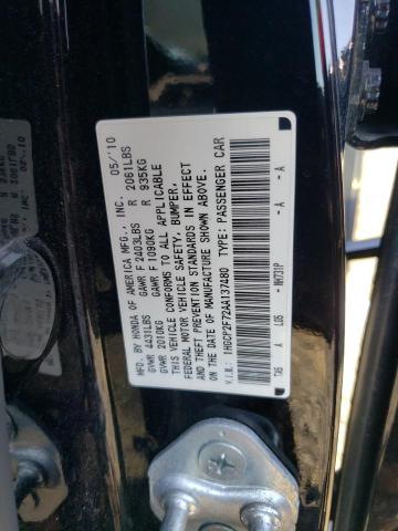 Photo 10 from auction – 2010 HONDA ACCORD EX with VIN 1HGCP2F72AA137480