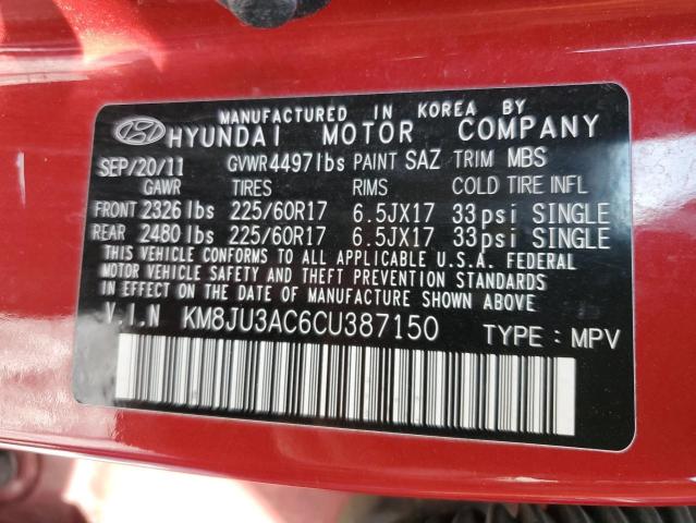 Photo 10 from auction – 2012 HYUNDAI TUCSON GLS with VIN KM8JU3AC6CU387150