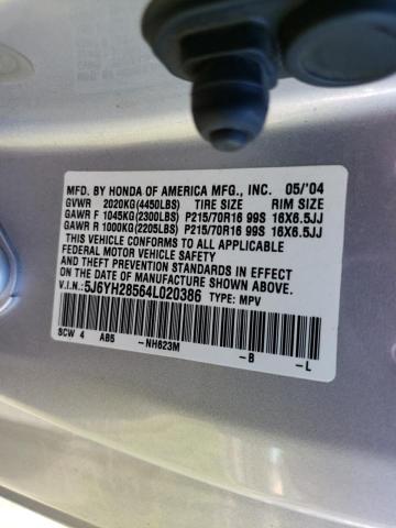 Photo 10 from auction – 2004 HONDA ELEMENT EX with VIN 5J6YH28564L020386