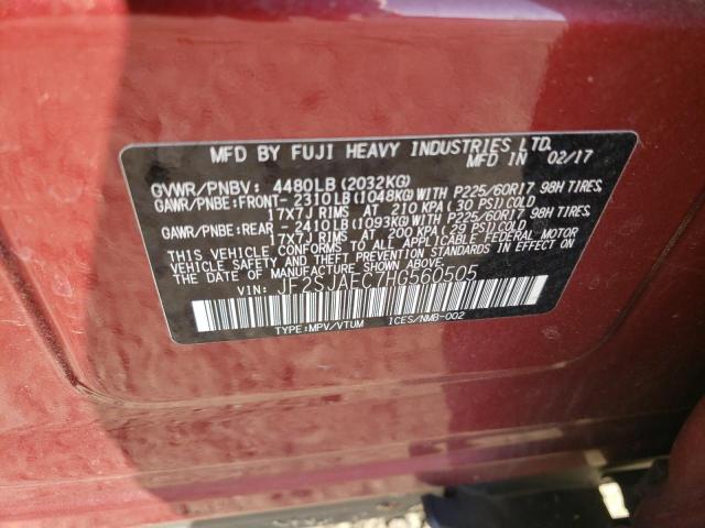 Photo 10 from auction – 2017 SUBARU FORESTER 2 with VIN JF2SJAEC7HG560505