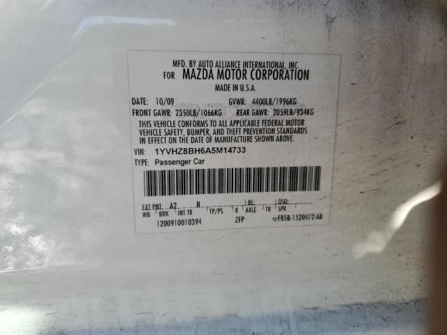Photo 10 from auction – 2010 MAZDA 6 I with VIN 1YVHZ8BH6A5M14733