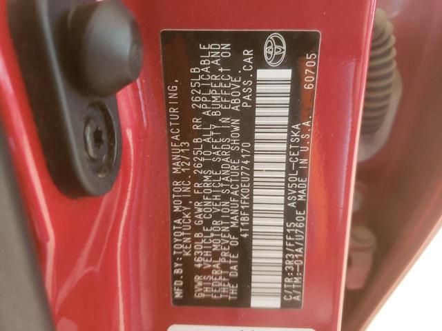 Photo 10 from auction – 2014 TOYOTA CAMRY L with VIN 4T1BF1FK0EU774170