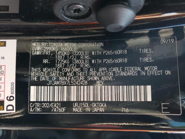 Photo 10 from auction – 2020 LEXUS GX 460 PRE with VIN JTJAM7BX7L5242428