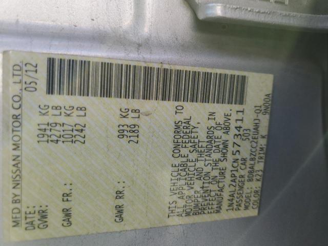 Photo 10 from auction – 2012 NISSAN ALTIMA BAS with VIN 1N4AL2AP1CN573411