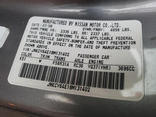 Photo 10 from auction – 2008 INFINITI G37 BASE with VIN JNKCV64E18M131402
