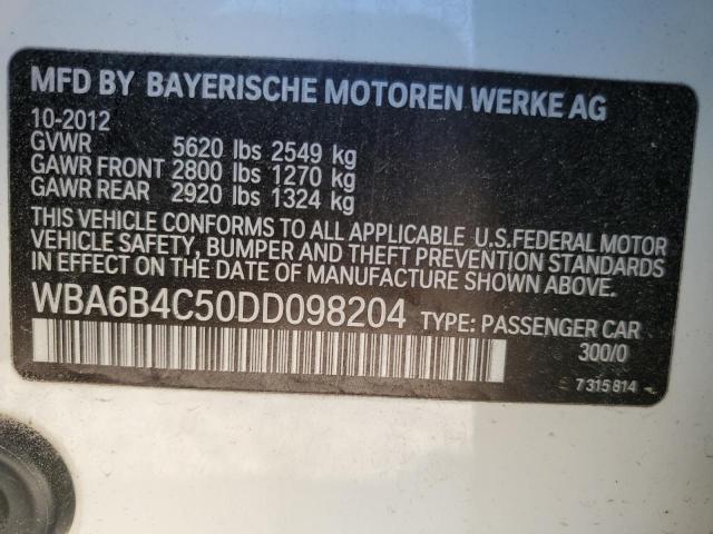 Photo 10 from auction – 2013 BMW 650 XI with VIN WBA6B4C50DD098204