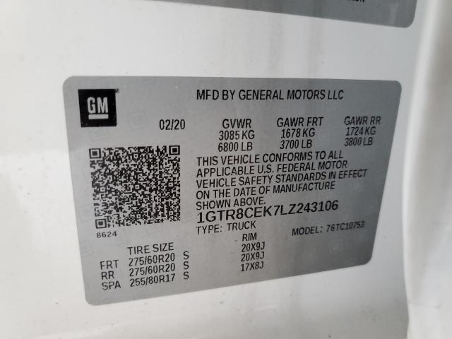 Photo 10 from auction – 2020 GMC SIERRA C15 with VIN 1GTR8CEK7LZ243106