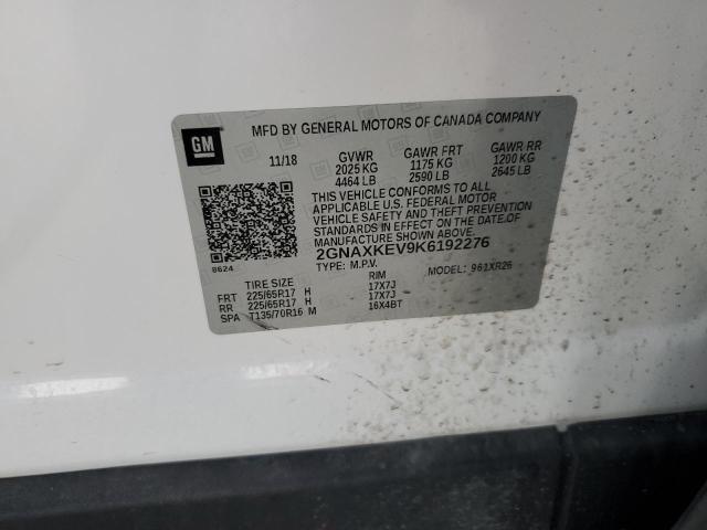 Photo 10 from auction – 2019 CHEVROLET EQUINOX LT with VIN 2GNAXKEV9K6192276