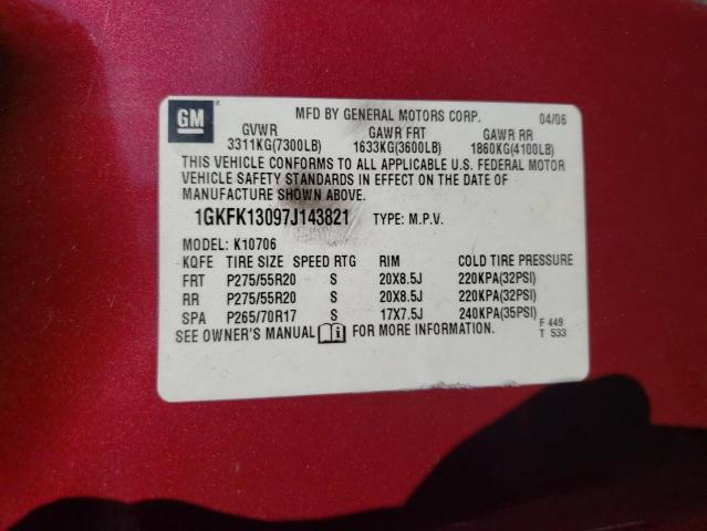 Photo 10 from auction – 2007 GMC YUKON with VIN 1GKFK13097J143821