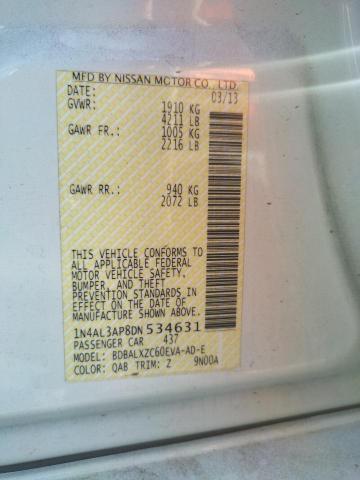 Photo 10 from auction – 2013 NISSAN ALTIMA 2.5 with VIN 1N4AL3AP8DN534631