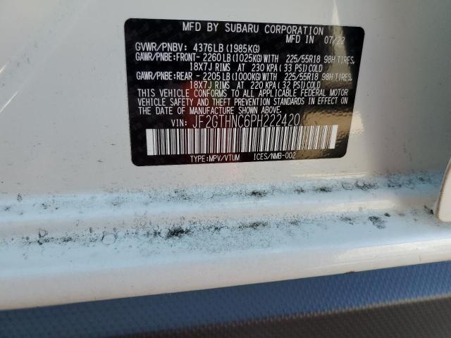 Photo 10 from auction – 2023 SUBARU CROSSTREK with VIN JF2GTHNC6PH222420