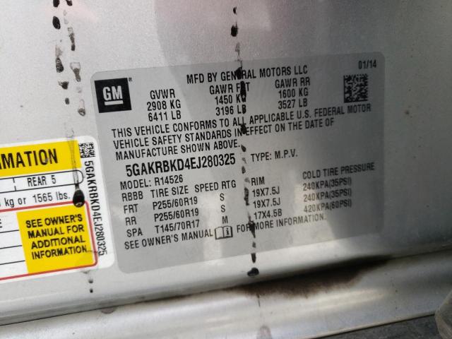Photo 10 from auction – 2014 BUICK ENCLAVE with VIN 5GAKRBKD4EJ280325