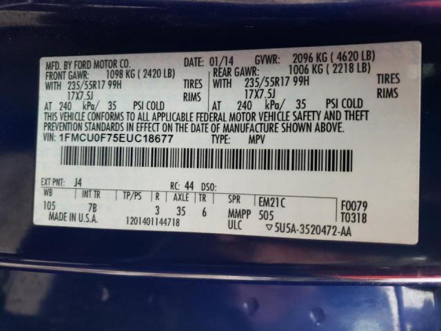 Photo 10 from auction – 2014 FORD ESCAPE S with VIN 1FMCU0F75EUC18677
