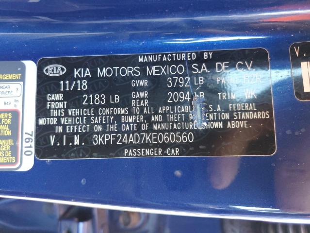 Photo 10 from auction – 2019 KIA FORTE FE with VIN 3KPF24AD7KE060560