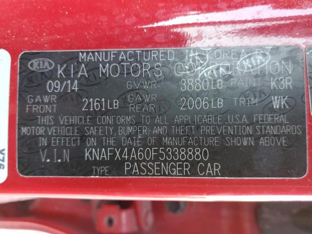 Photo 10 from auction – 2015 KIA FORTE LX with VIN KNAFX4A60F5338880