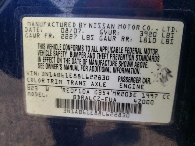 Photo 10 from auction – 2008 NISSAN SENTRA 2.0 with VIN 3N1AB61E88L622830