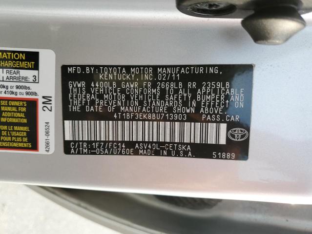 Photo 10 from auction – 2011 TOYOTA CAMRY BASE with VIN 4T1BF3EK8BU713903