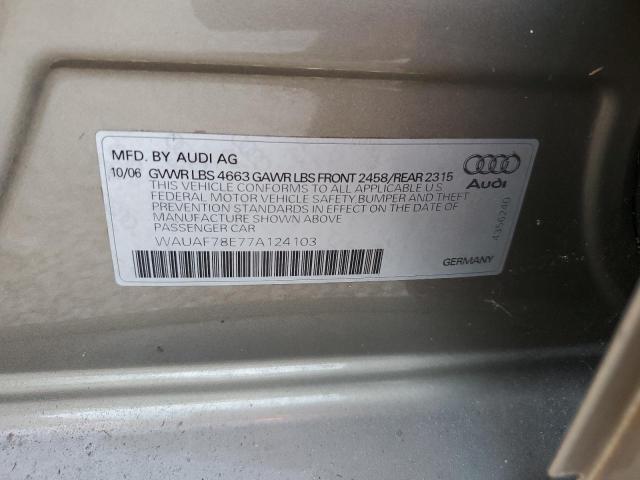 Photo 10 from auction – 2007 AUDI A4 2 with VIN WAUAF78E77A124103