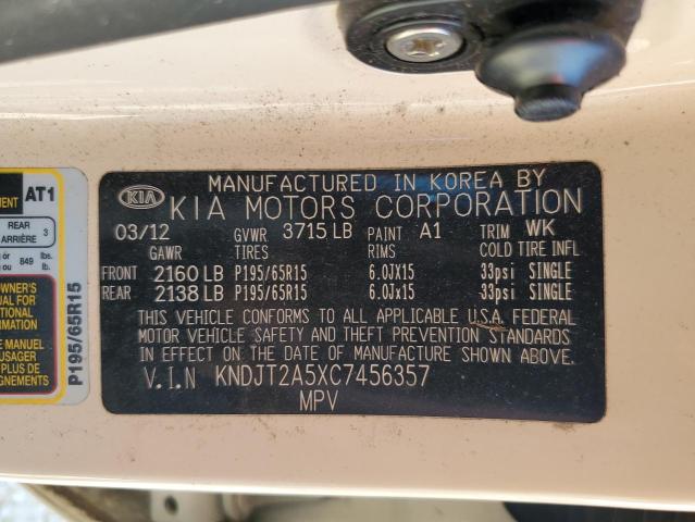 Photo 10 from auction – 2012 KIA SOUL with VIN KNDJT2A5XC7456357