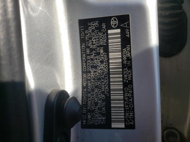 Photo 10 from auction – 2011 TOYOTA PRIUS with VIN JTDKN3DU7B5337697
