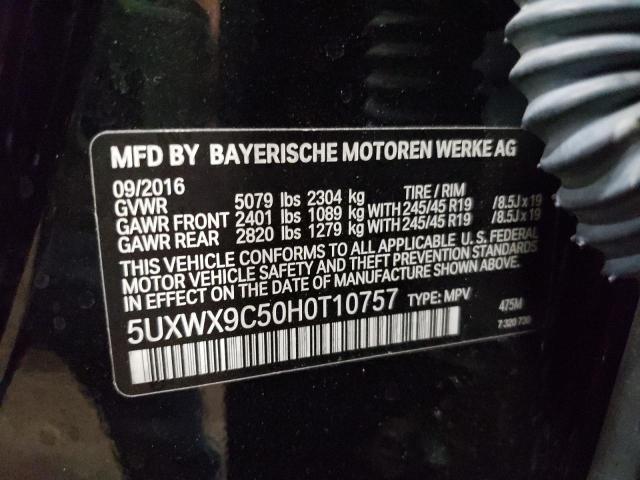Photo 10 from auction – 2017 BMW X3 XDRIVE2 with VIN 5UXWX9C50H0T10757