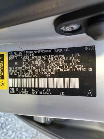 Photo 10 from auction – 2010 LEXUS RX 350 with VIN 2T2BK1BA4AC007776