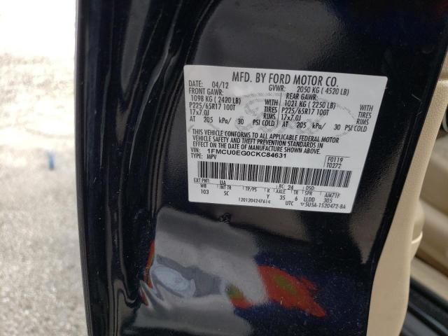 Photo 10 from auction – 2012 FORD ESCAPE LIM with VIN 1FMCU0EG0CKC84631