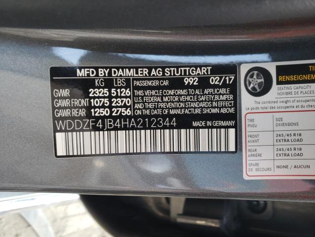 Photo 10 from auction – 2017 MERCEDES-BENZ E 300 with VIN WDDZF4JB4HA212344
