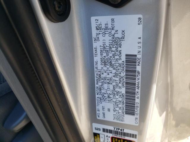 Photo 10 from auction – 2012 TOYOTA TACOMA with VIN 5TFUU4EN4CX043205